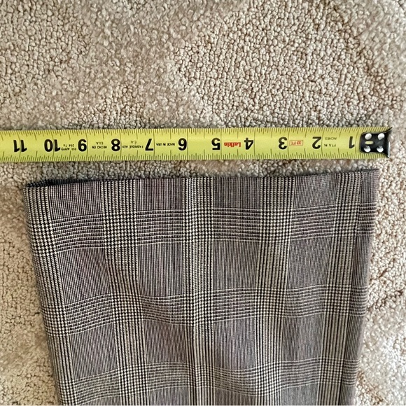 JONES NEW YORK Stretch Wool Glen Plaid Wide Leg Trousers Size 10 - Picture 4 of 11